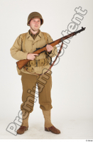  U.S.Army uniform World War II. ver.2 army poses with gun soldier standing whole body 0009.jpg